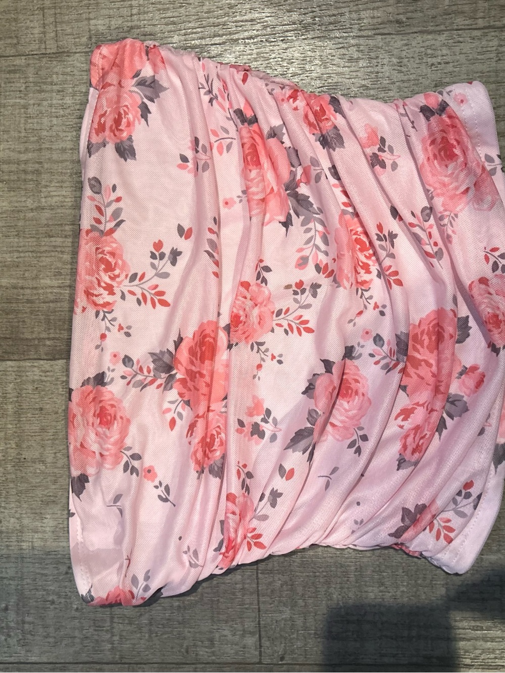 Women’s Pink Floral Strapless tube Top